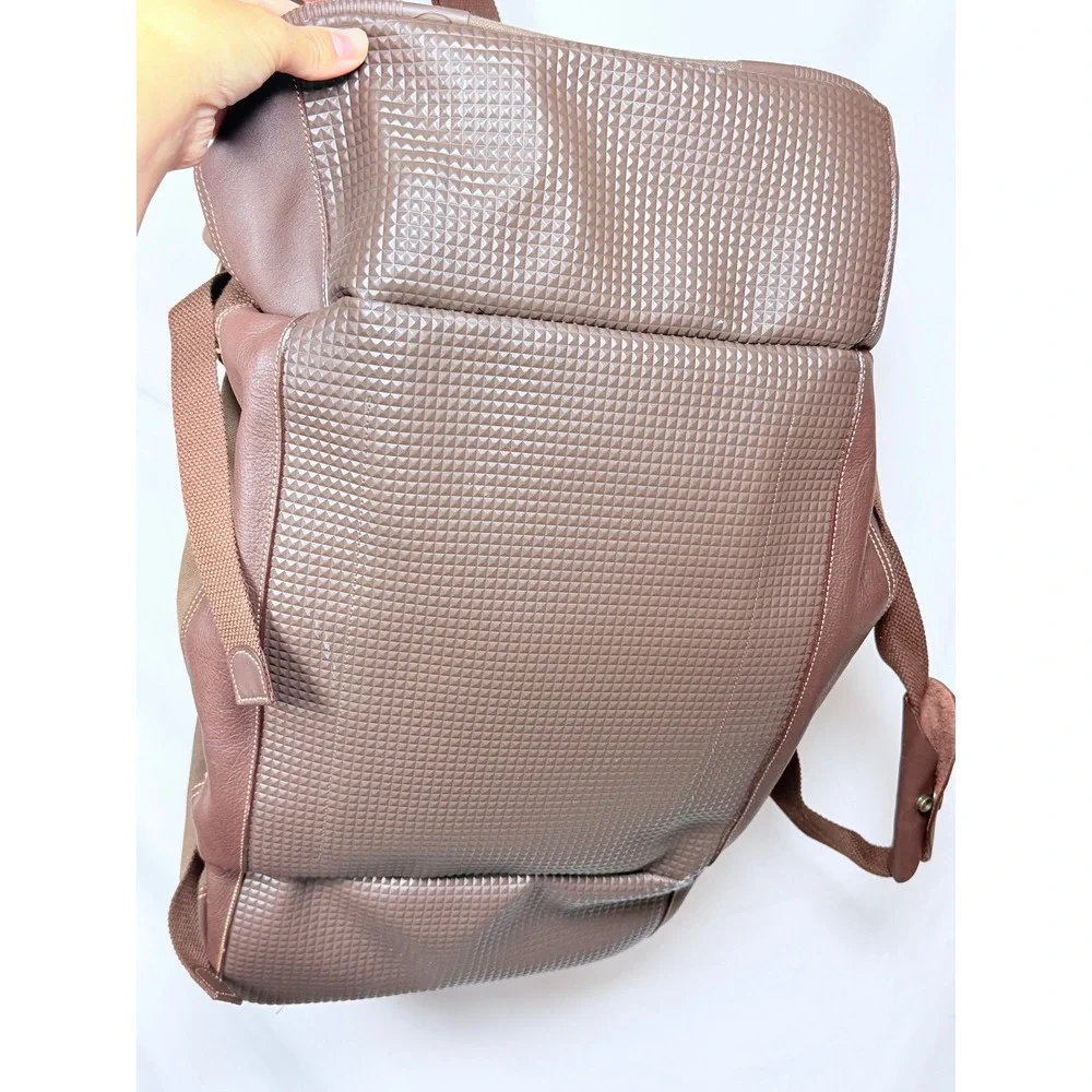Battenkill Style Canvas Leather Trim Duffle Bag Khaki Brown Travel Weekend Large